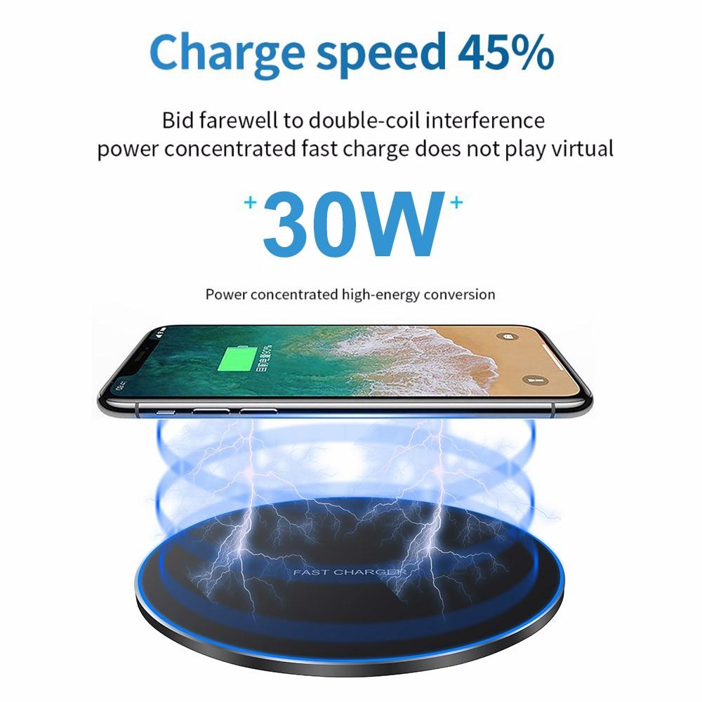 PowerZen W9 30W Wireless Charging Pad – Ultra-Slim Fast Charge (USB-C)